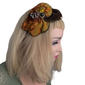Handmade Velvet Fascinator Whimsical Woodland Goblincore Earthcore  One Size‎